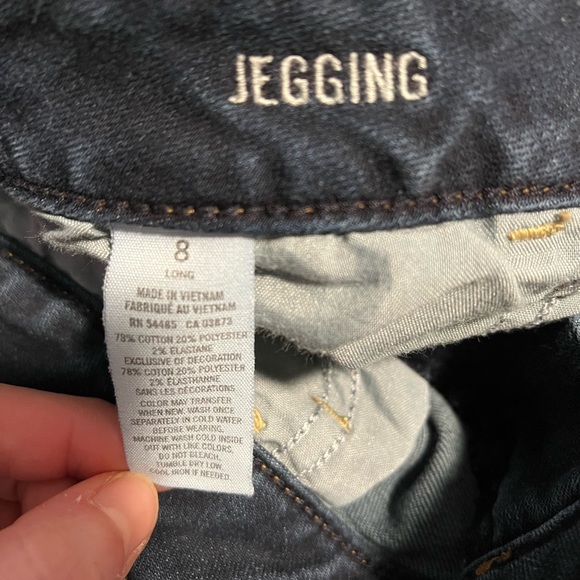 Womens American Eagle Size 8 Long Skinny Dark Wash Jeggings - Picture 4 of 5